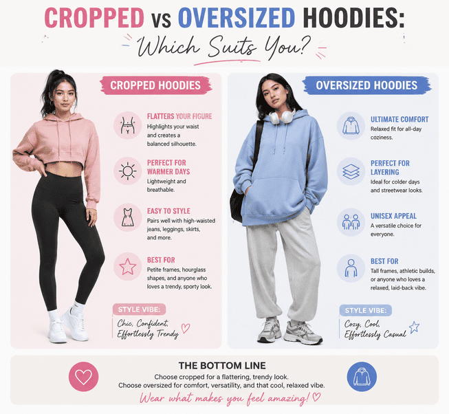 Cropped vs Oversized Hoodies: Which Suits You?