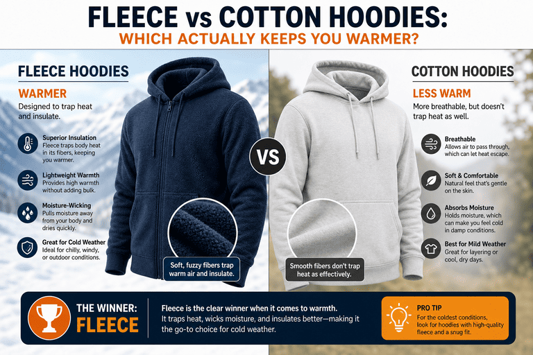 Fleece vs Cotton Hoodie